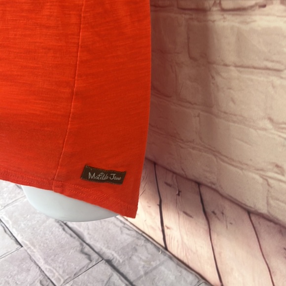 Matilda Jane ruffle sleeve orange top size large - Picture 6 of 8